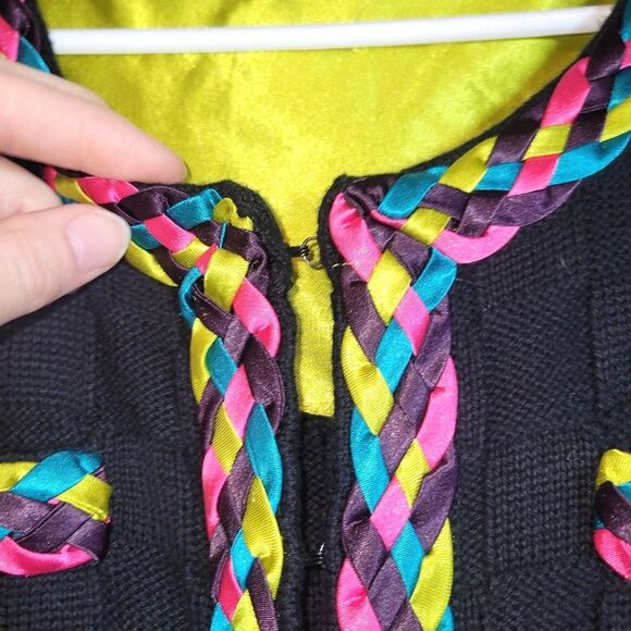 Michael Simon Colorful Cashmere Blend Cardigan Sweater XL - Picture 6 of 11